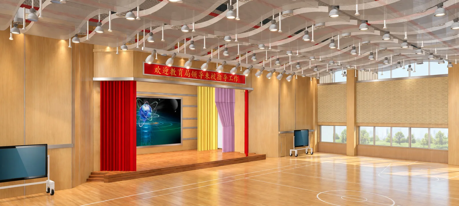 上坊新城小学文体风雨操场